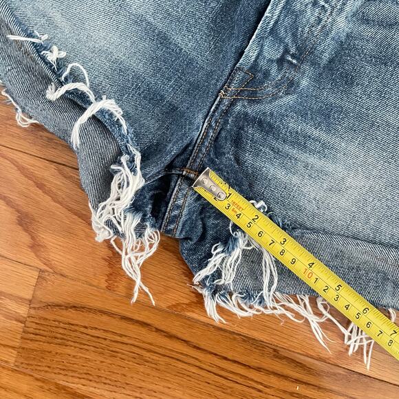 Levi's 501 Womens Selvedge Denim Micro Jean Shorts 26 Blue Cut-Off Button Fly - Picture 11 of 11